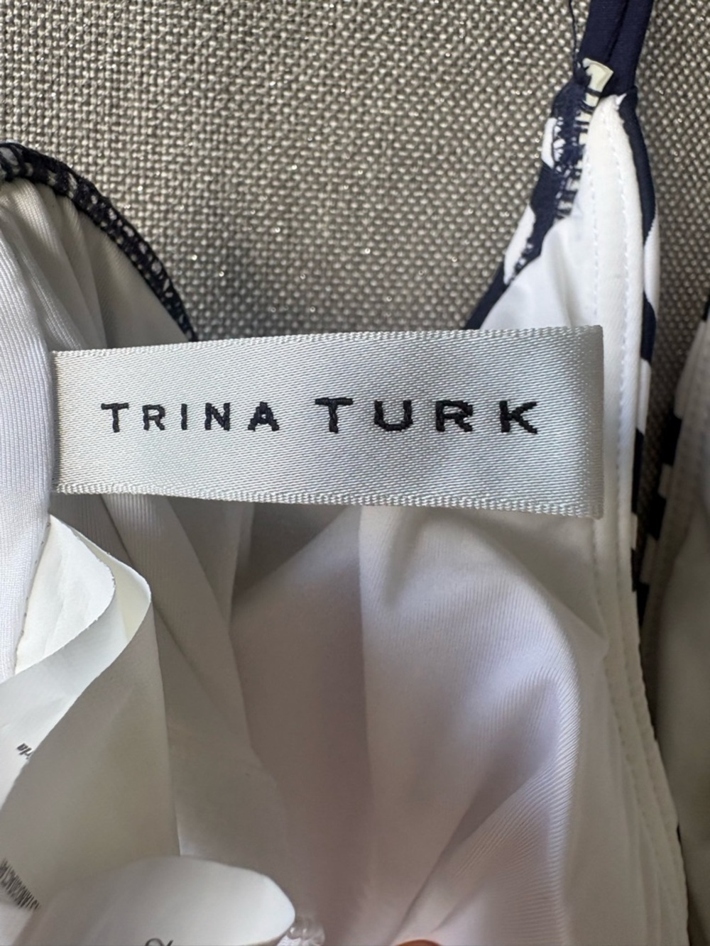 Trina Turk Zebra Print Halter Scarf swim Top with Colorful Trim No bottom - Picture 6 of 10